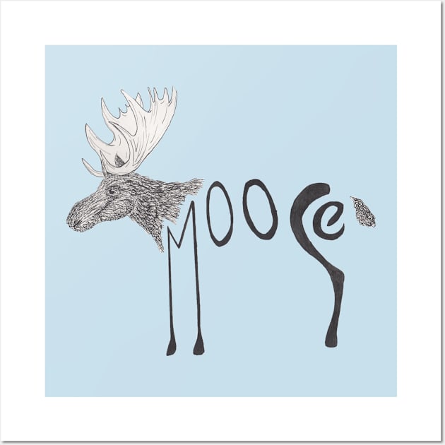 Moose in a Moose Wall Art by CloudWalkerDesigns